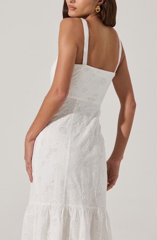 Astr The Label Lace Trim Cotton Eyelet Dress In White Eyelet