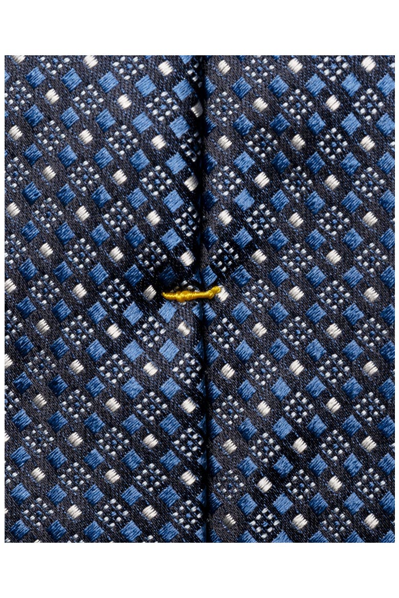 Neat Geometric Pattern Silk Tie, Alternate, color, NAVY