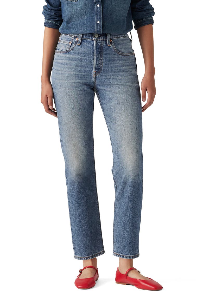 501® Original Crop Straight Leg Jeans, Main, color, SCANNED ANSWERS