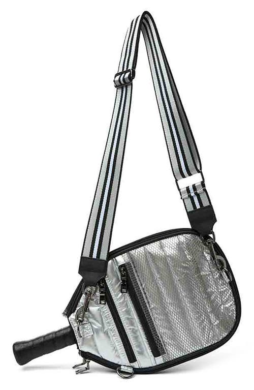 Think Royln Sporty Quilted Pickleball Bag In Pearl Silver