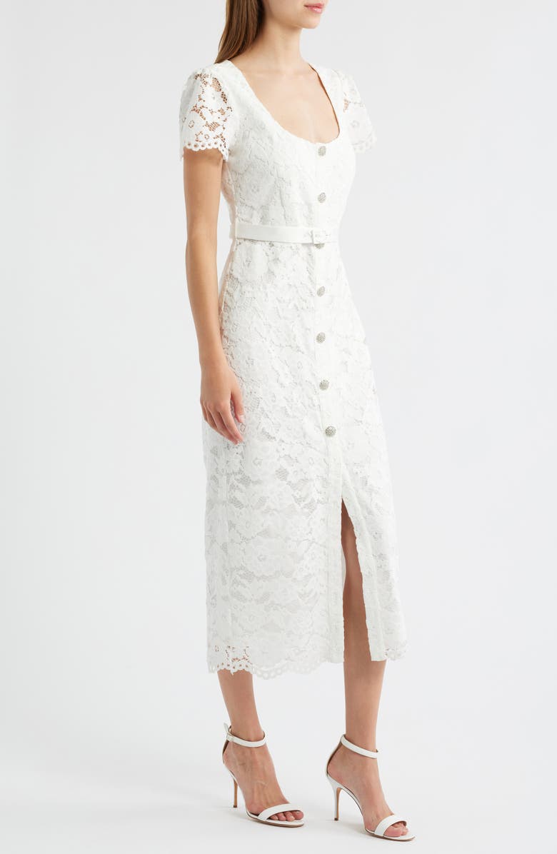 LIKELY Dilana Belted Lace Dress, Alternate, color, White