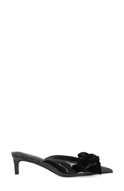 Mia Chantelle Velvet Bow Mule In Black