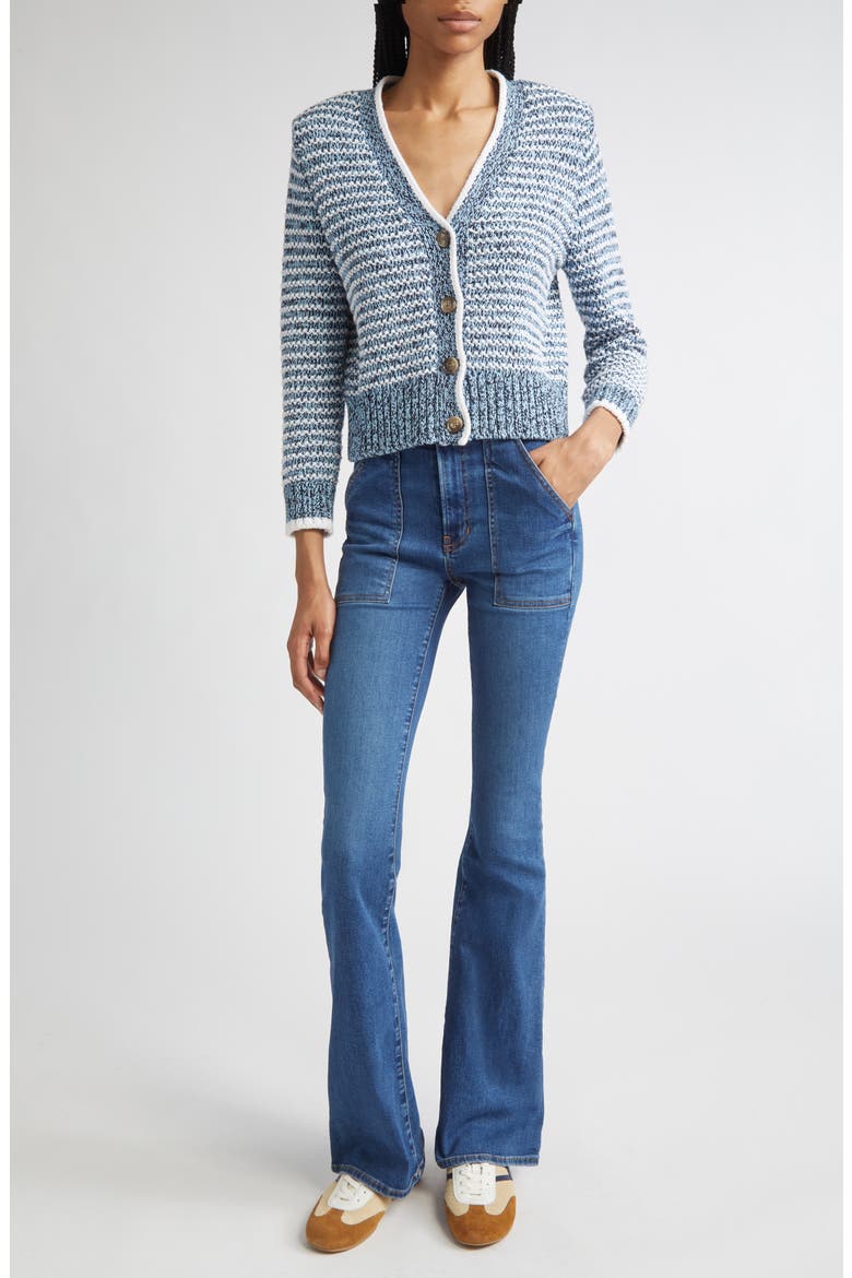 Beverly High Waist Skinny Flare Jeans, Alternate, color, BRIGHT BLUE