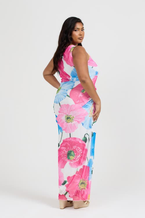 Fashion-szn Curve Curve Mesh Maxi Dress In Pink