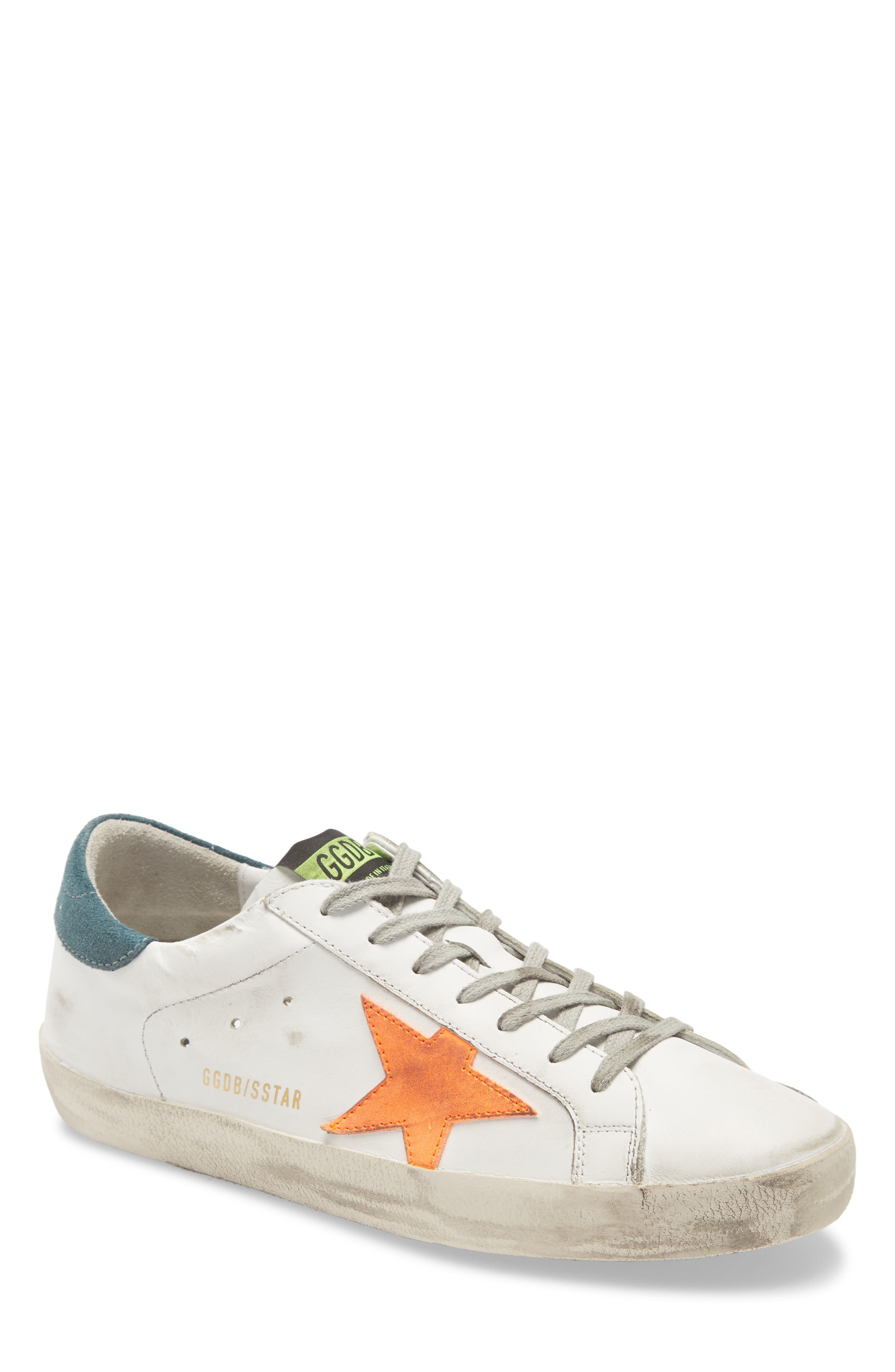 Super Star Sneaker (Nordstrom Exclusive), Main, color, WHITE LEATHER/ APRICOT STAR