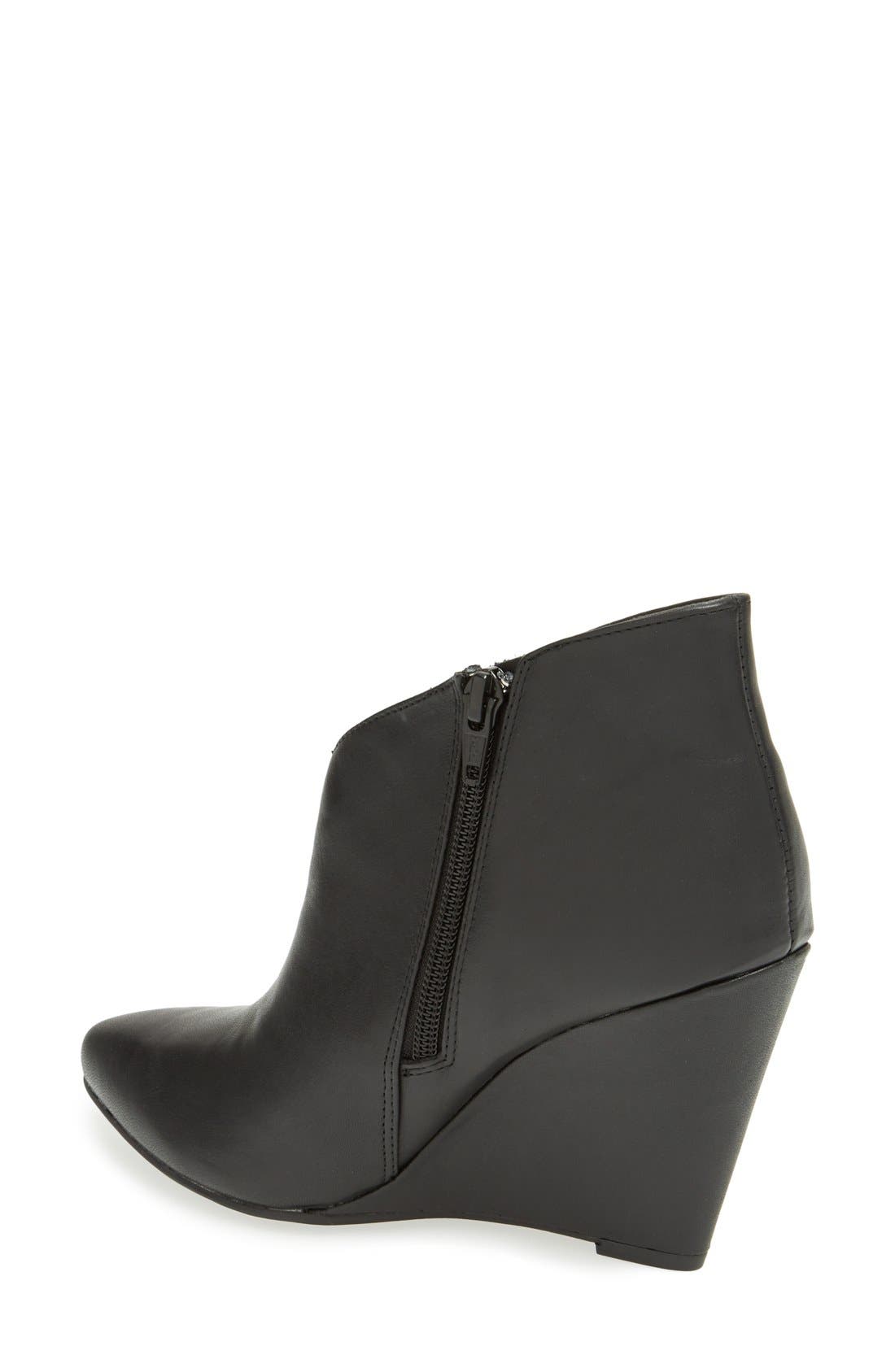 'Impatient' Leather Bootie, Alternate, color, BLACK