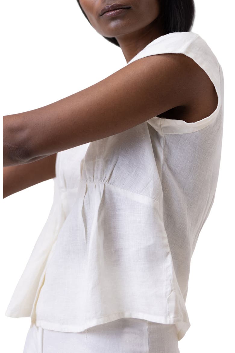 Deep V-neck Short Top, Alternate, color, Off-white