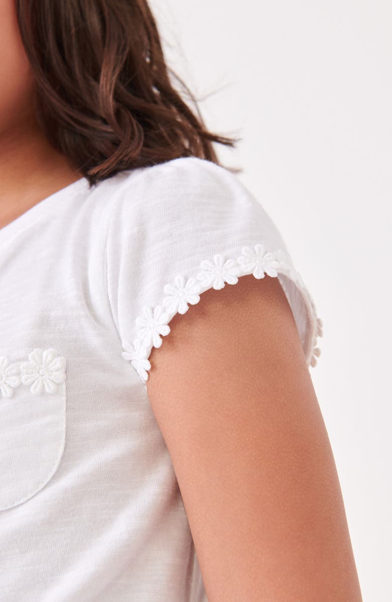 NEXT Kids' Daisy Embroidered Cotton Pocket T-Shirt, Alternate, color, 