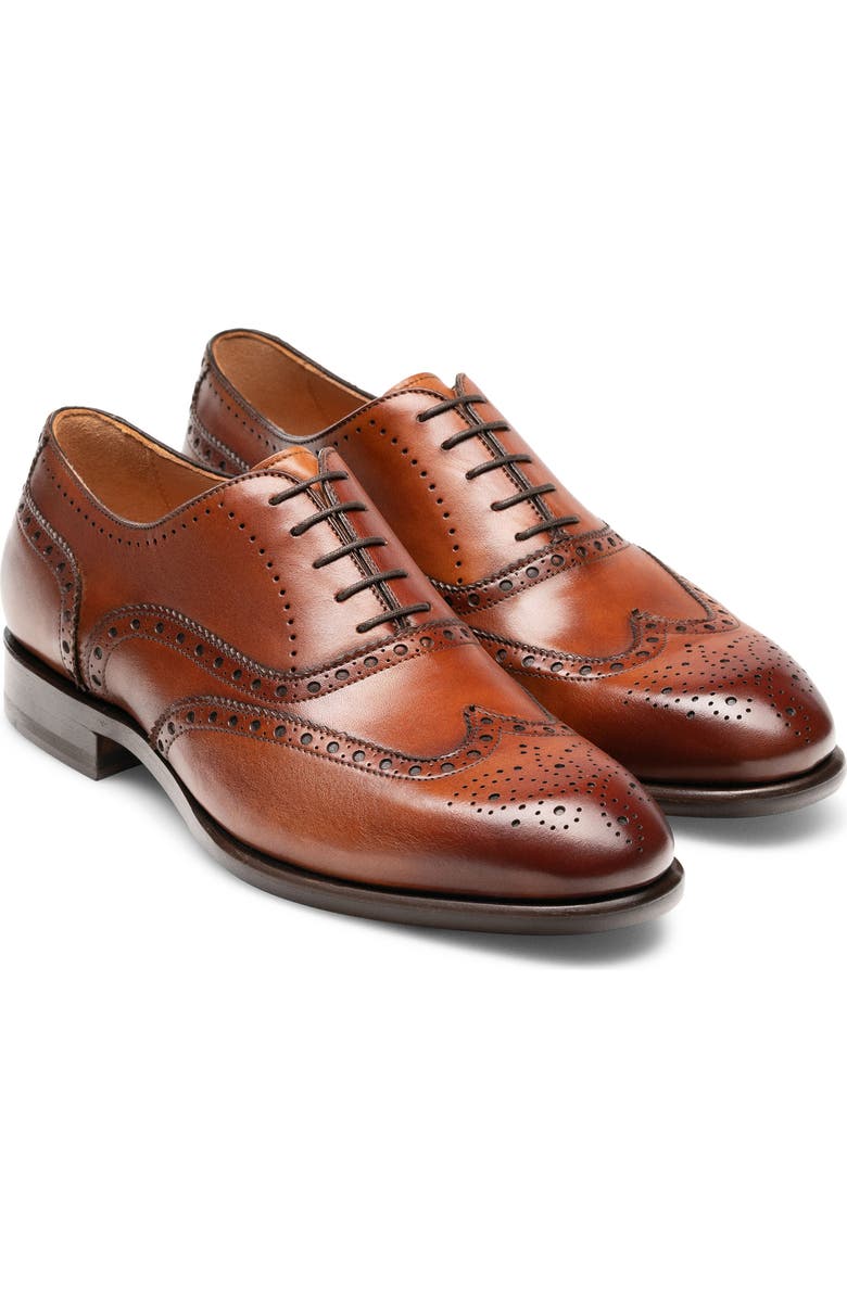 Magnanni Adriana Wingtip Oxford, Main, color, Cognac