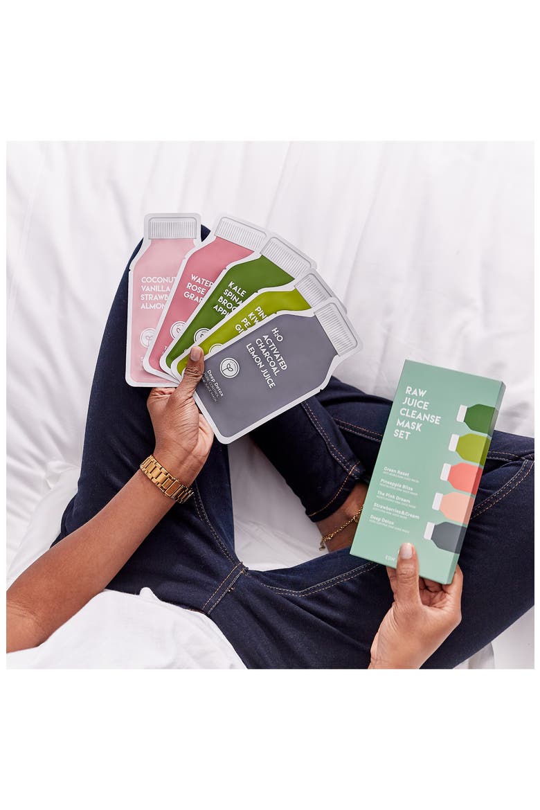 5-Pack Raw Juice Cleanse Sheet Mask Set, Alternate, color, MULTI