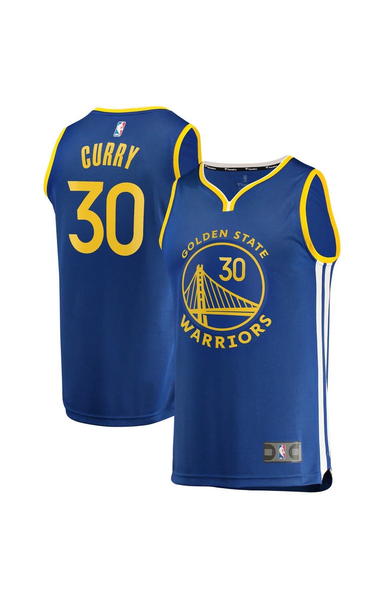 FANATICS Men's Fanatics Branded Stephen Curry Royal Golden State Warriors Fast Break Replica Player Team Jersey - Icon Edition, Alternate, color, 