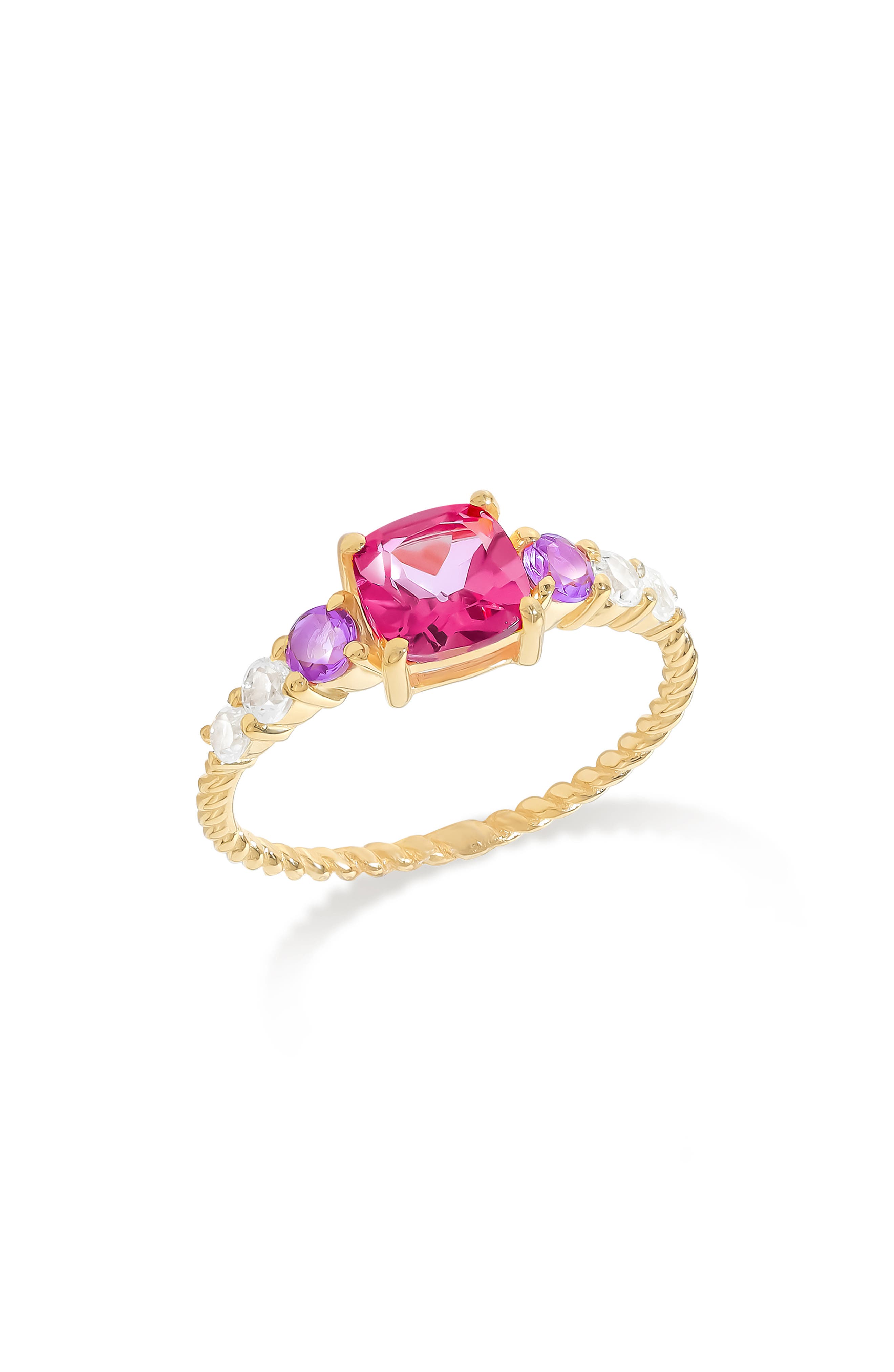 YS GEMS Gemstone Twist Band Ring