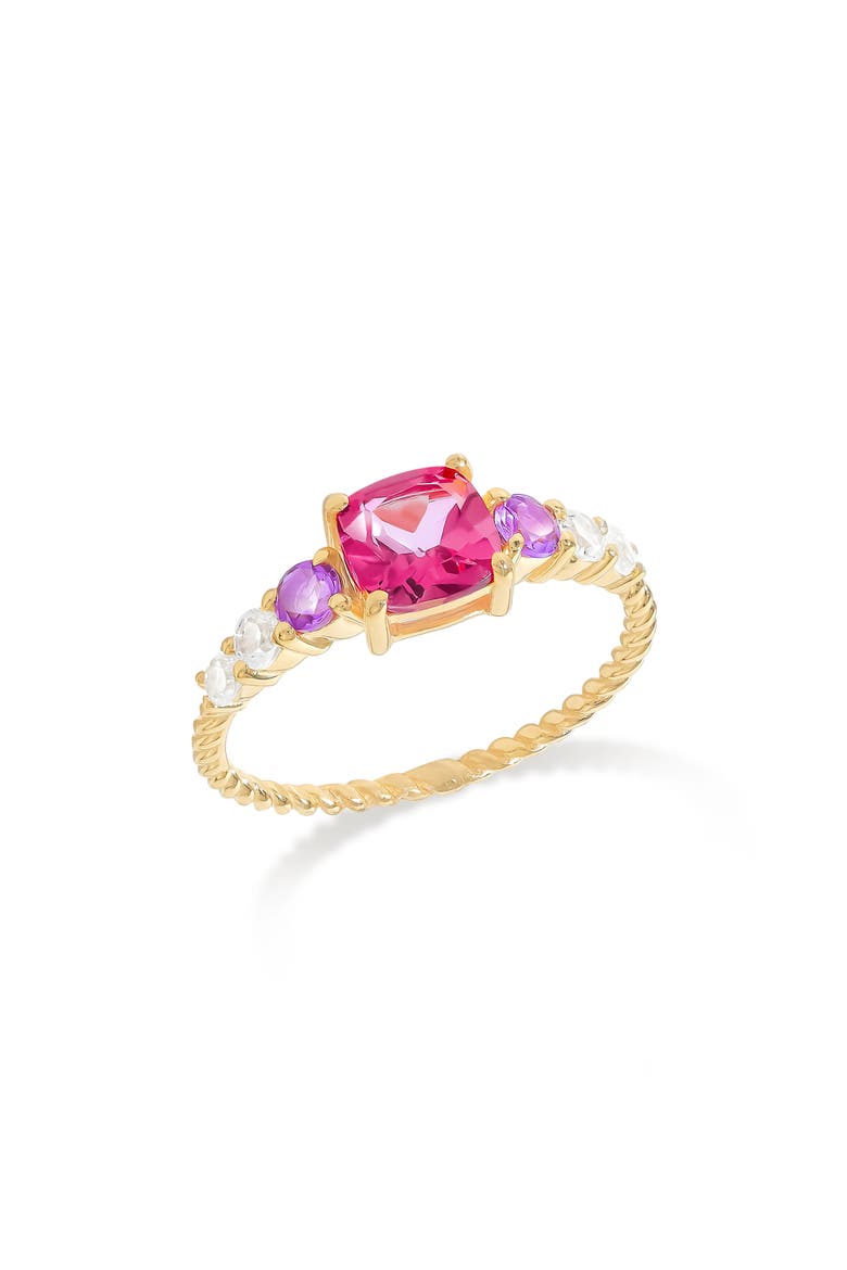 Gemstone Twist Band Ring, Main, color, PINK