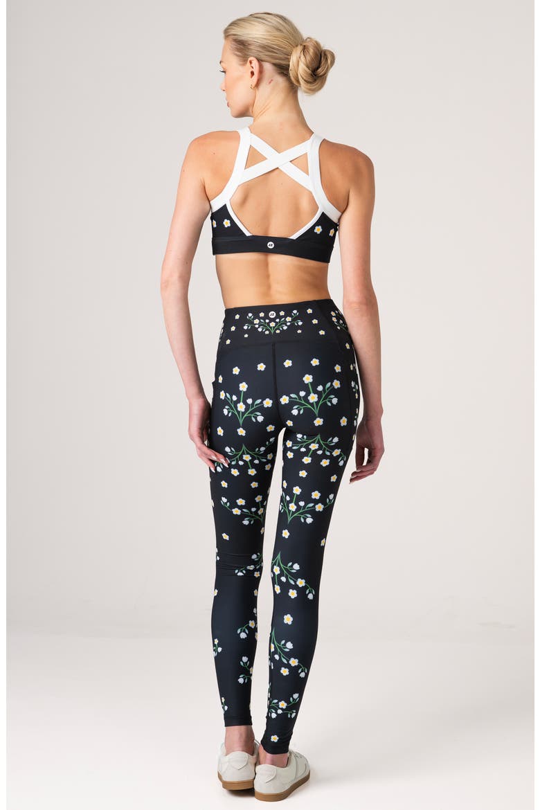 Night Garden High-Waisted Leggings, Alternate, color, Black