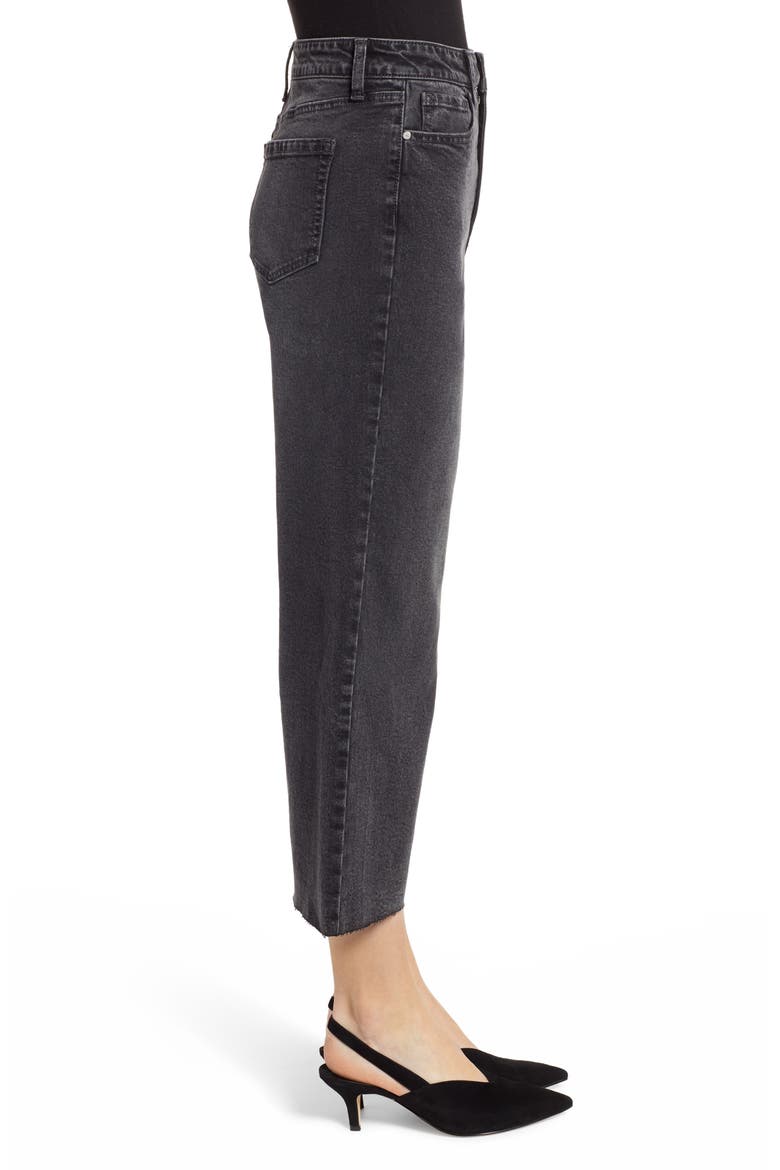 Wide Leg Crop Jeans, Alternate, color, WASHED BLACK