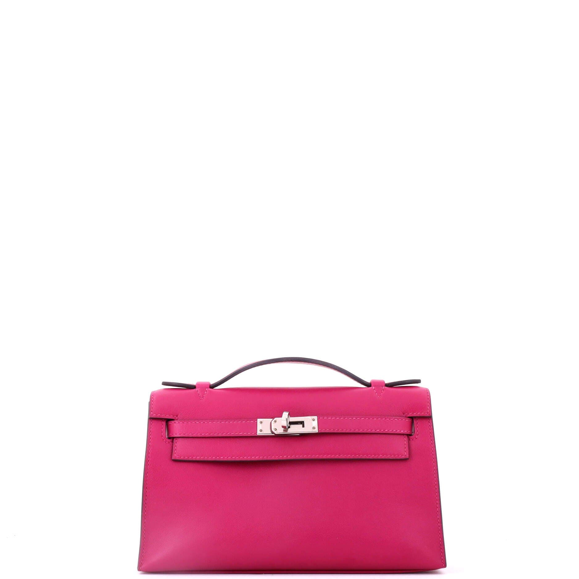 Pre-Owned Hermes Kelly Pochette Swift, Main, color, Rose Pourpre