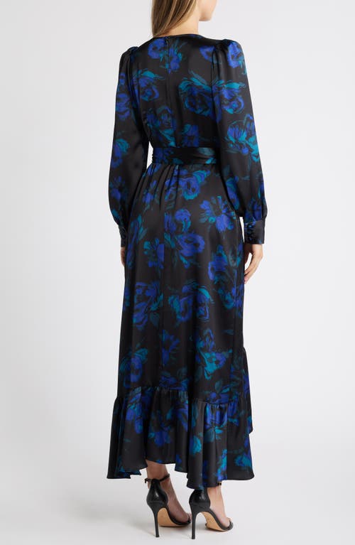 CHELSEA28 CHELSEA28 RUFFLE LONG SLEEVE FAUX WRAP MAXI DRESS