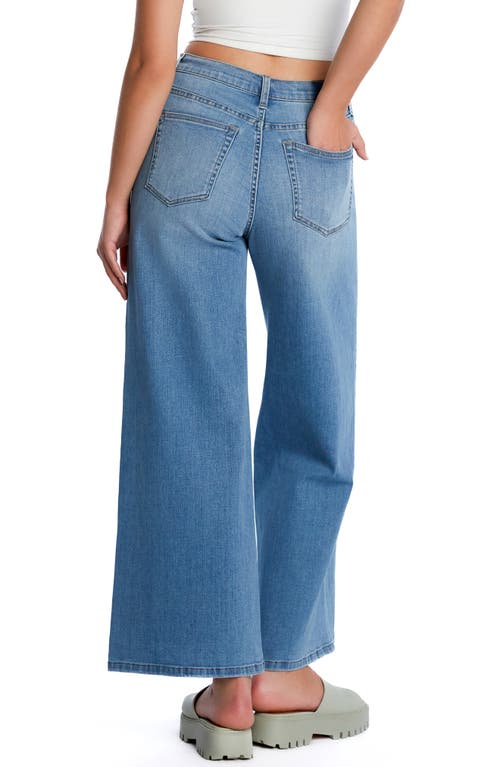 Hint Of Blu Mighty Drawstring High Waist Wide Leg Jeans In Blue Love