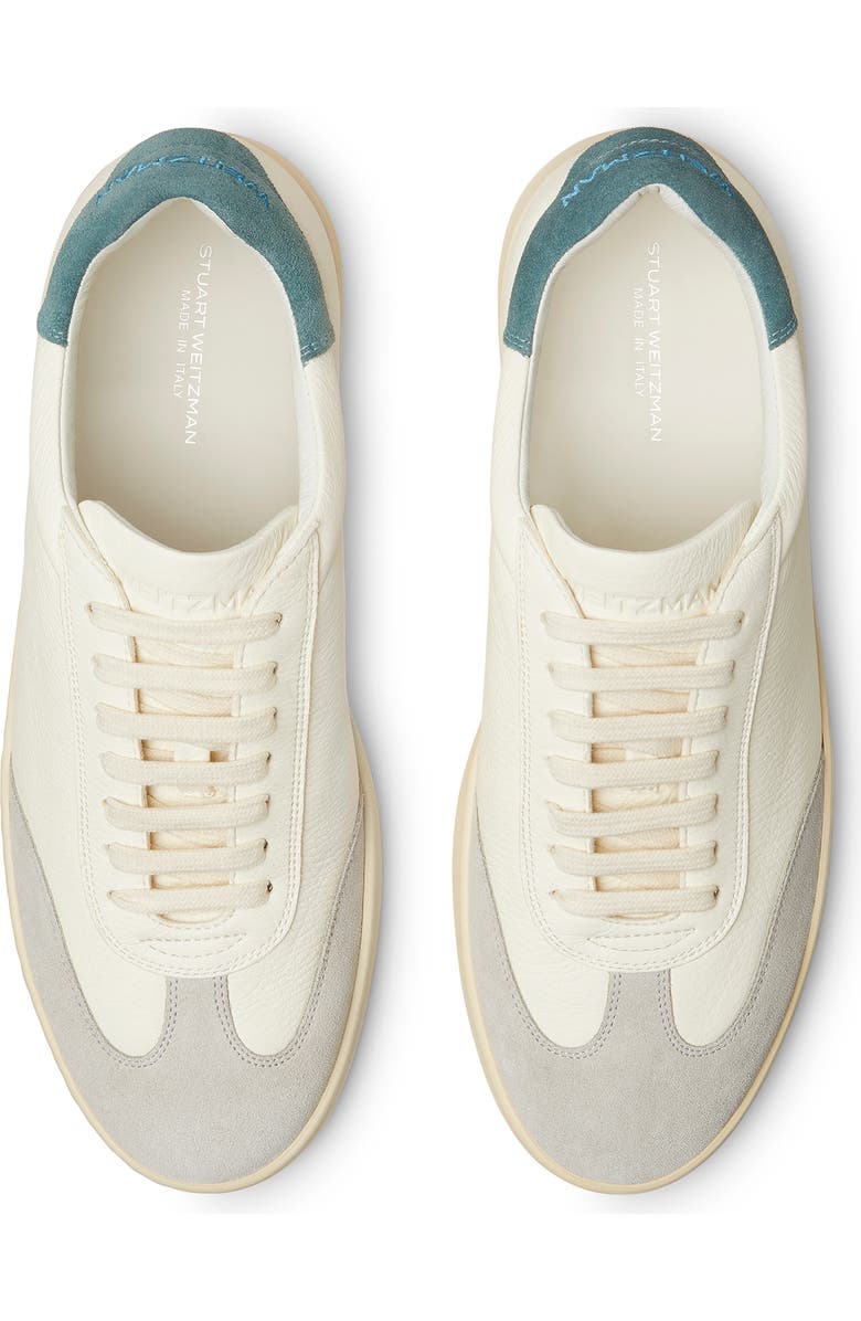 Stuart Weitzman Banner Sneaker, Alternate, color, White Bianco/ Oatmeal/ Blue