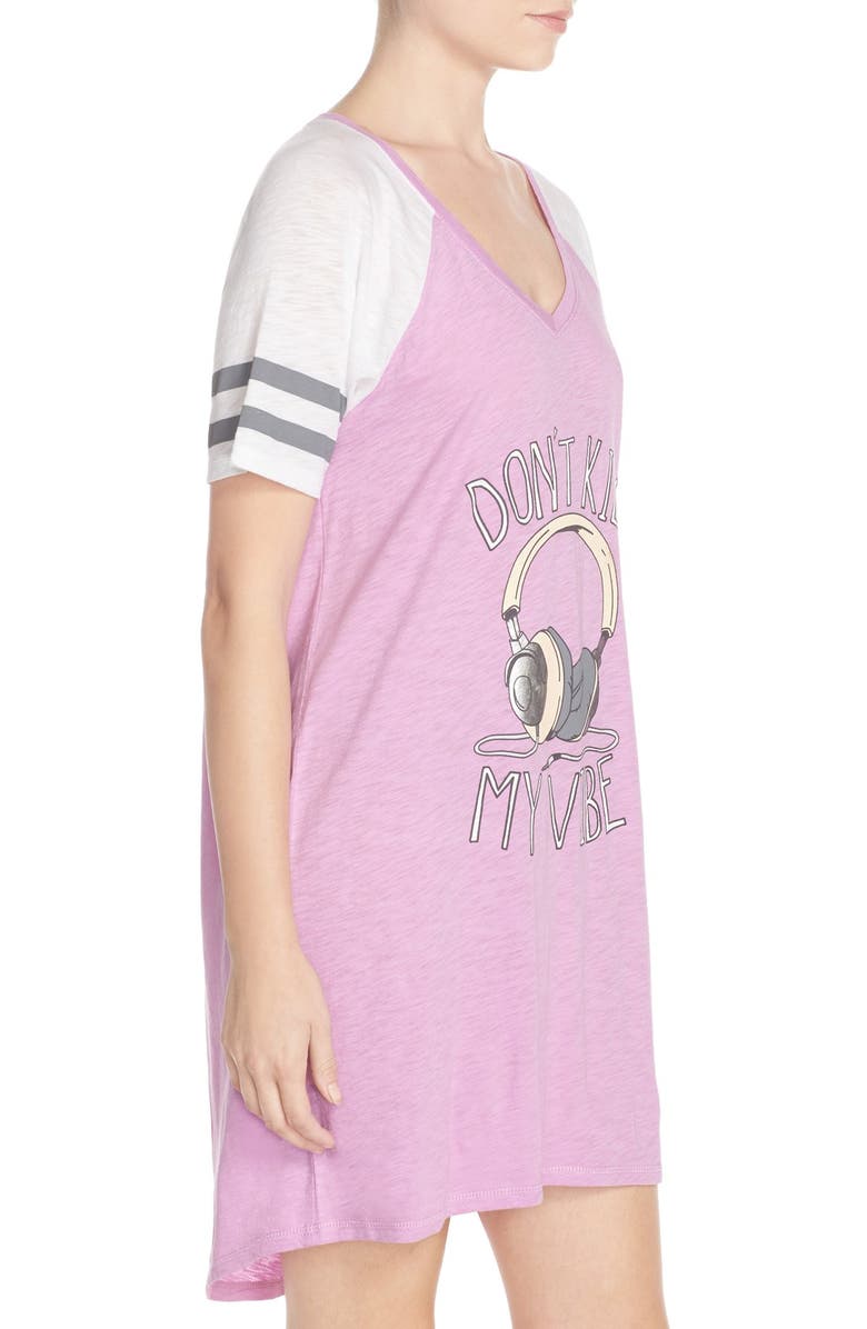  COZY ZOE 'Don't Kill My Vibe' Nightshirt, Alternate, color, Lavender
