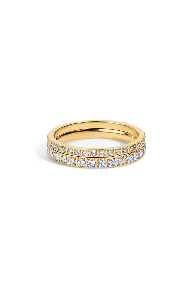 Sloane Water Resistant Set of 2 CZ Rings, Main, color, Gold