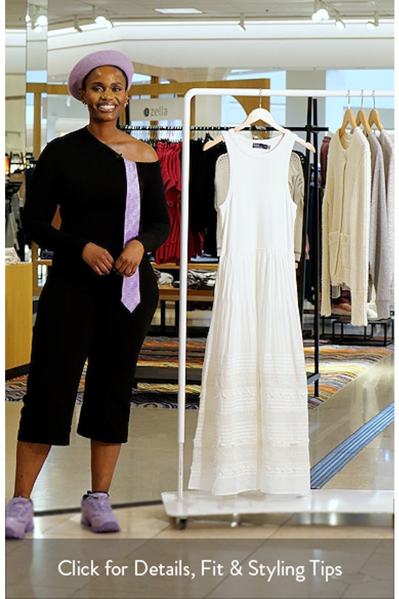 Lace & Pintuck Detail Stretch Cotton Blend Tank Dress video