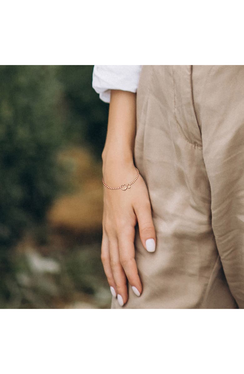 DELMAR Beaded Heart Clasp Bracelet, Alternate, color, Rose