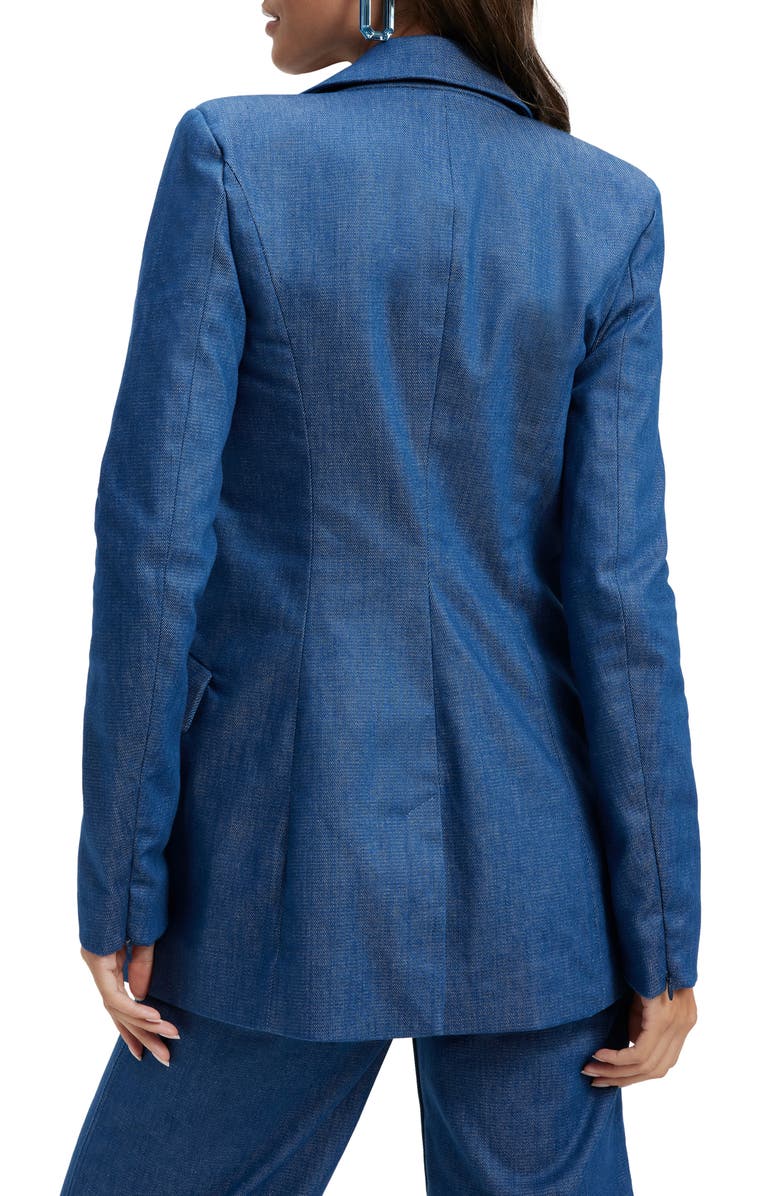Good American Notch Lapel Chambray Blazer, Alternate, color,
