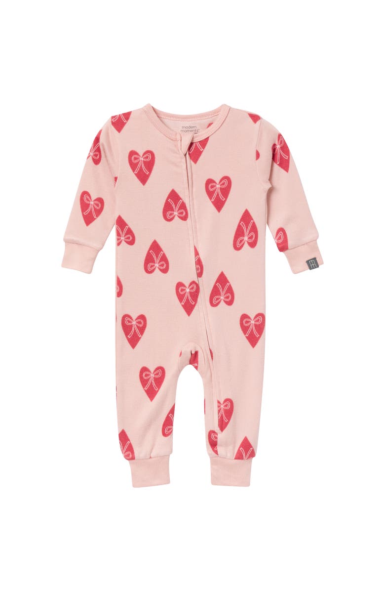 Modern Moments<sup>™</sup> by Gerber Baby & Toddler Girls Pink Hearts Footless Pajamas, Main, color, Hearts