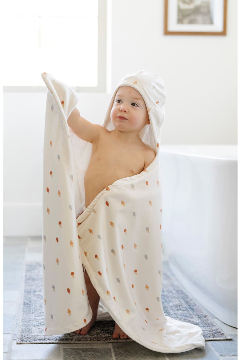 Minky Hooded Towel, Alternate, color, ICE CREAM