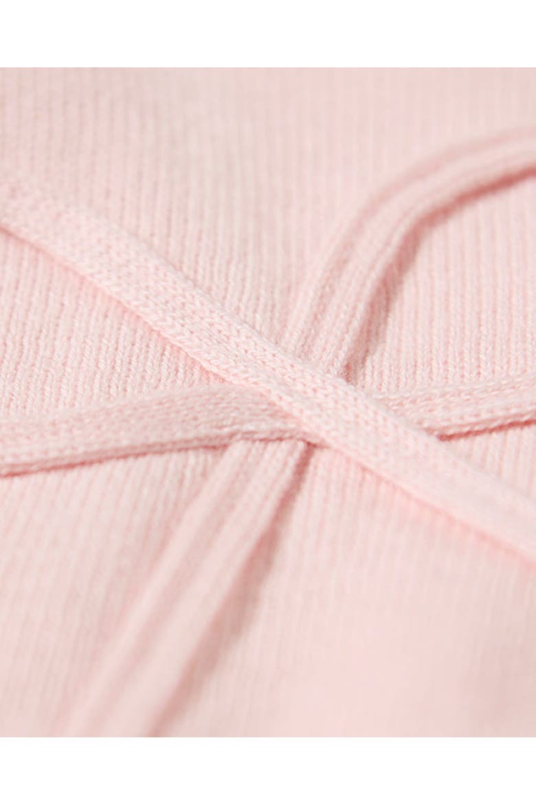 Baby Footie with Tonal Knit Bow, Alternate, color, Light Pink