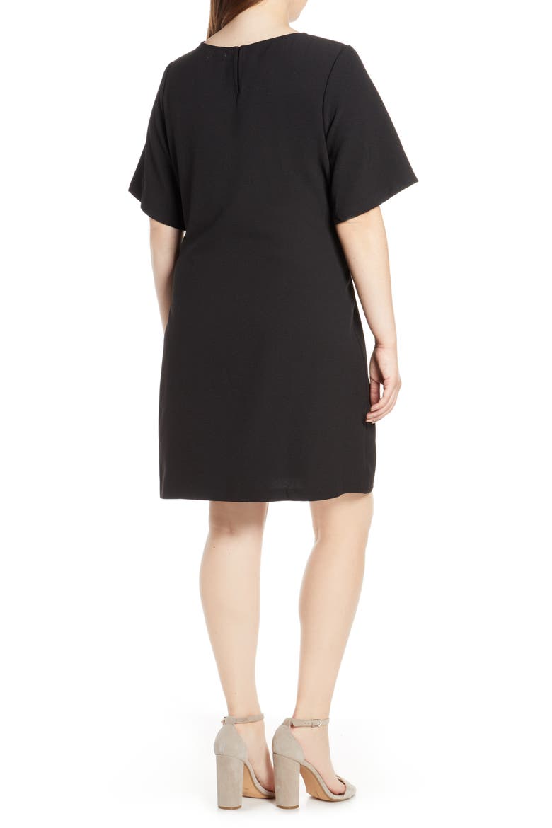 Front Tie Shift Dress, Alternate, color, BLACK