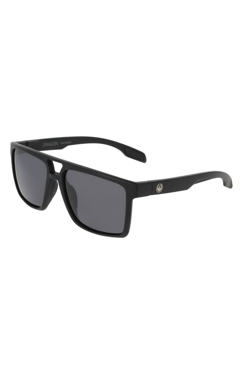 DRAGON 57mm Navigator Sunglasses, Alternate, color, Matte Black/ Smoke