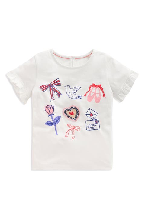 Kids' Heart Appliqué Cotton Graphic T-Shirt (Toddler, Little Kid & Big Kid)