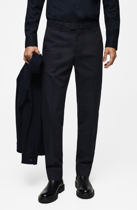 Regular Fit Cotton Blend Dress Pants