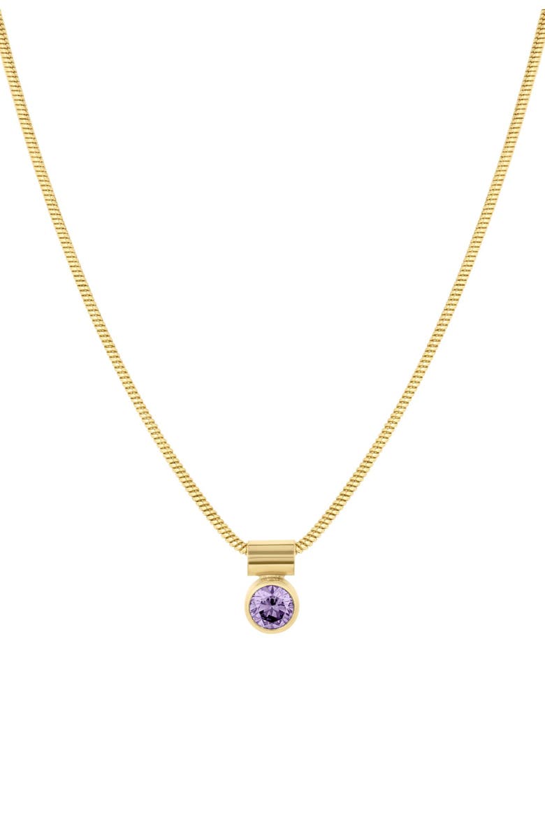 Set & Stones Ellie Birthstone Necklace, Main, color, Gold / June