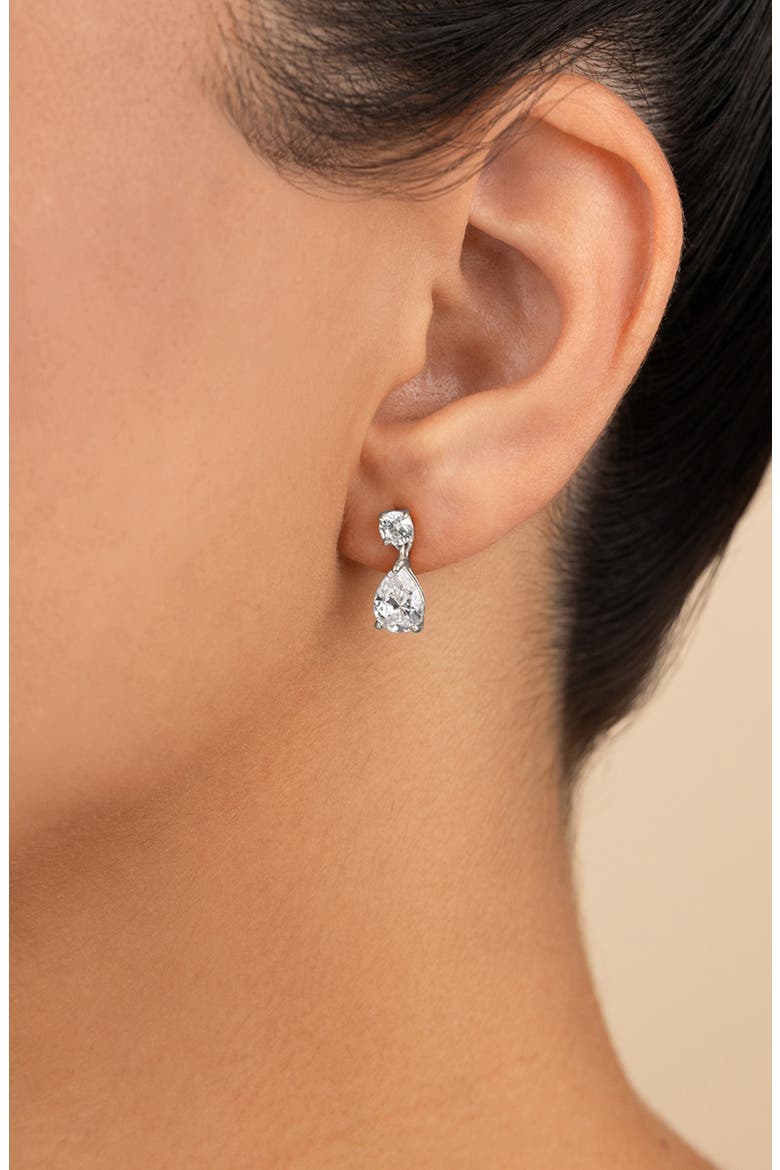 Imogen Cubic Zirconia Drop Earrings, Alternate, color, SILVER