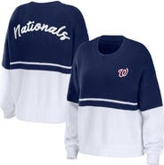 WEAR by Erin Andrews Women's WEAR by Erin Andrews Navy/White Washington Nationals Chunky Pullover Sweatshirt