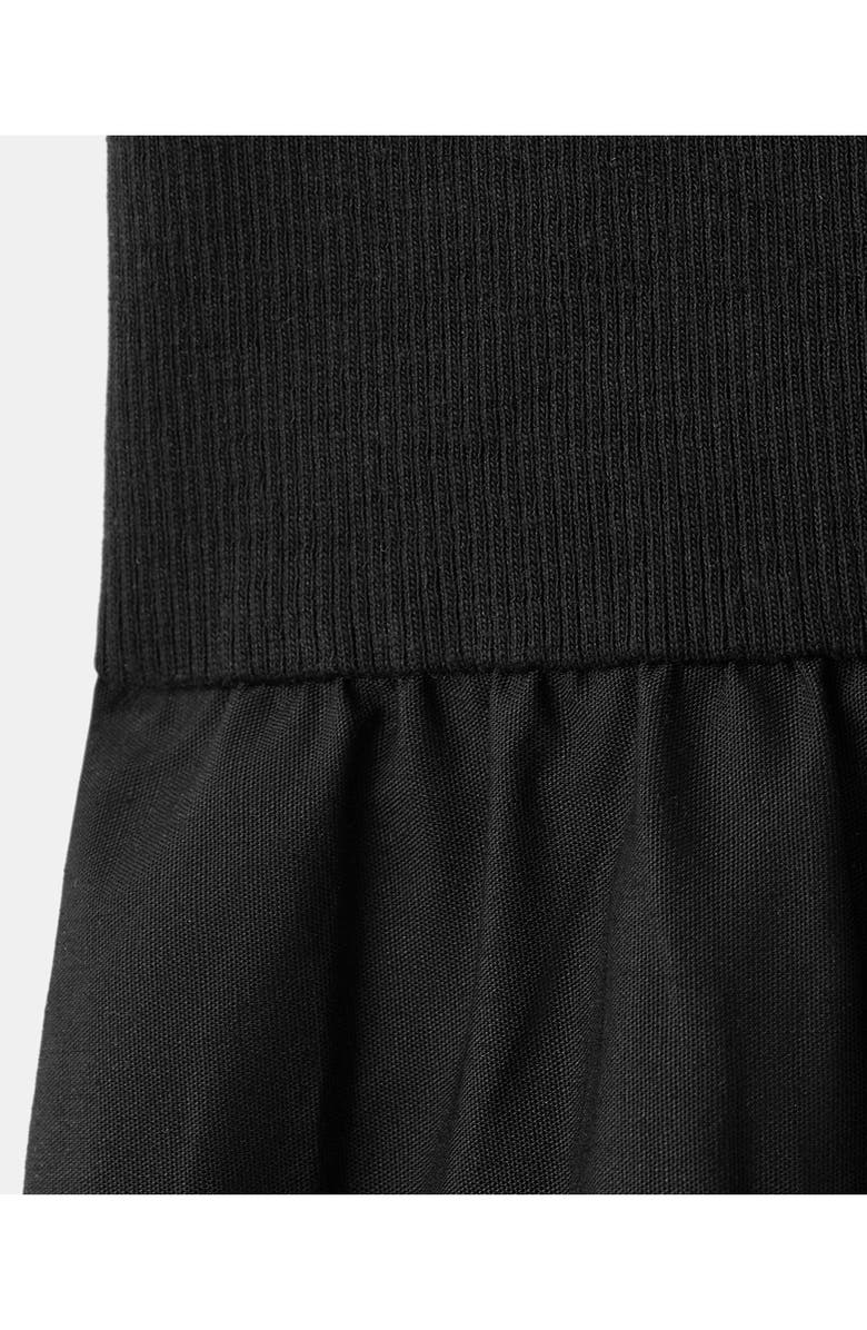 MANGO Mixed Media Stretch Cotton Midi Dress, Alternate, color, 