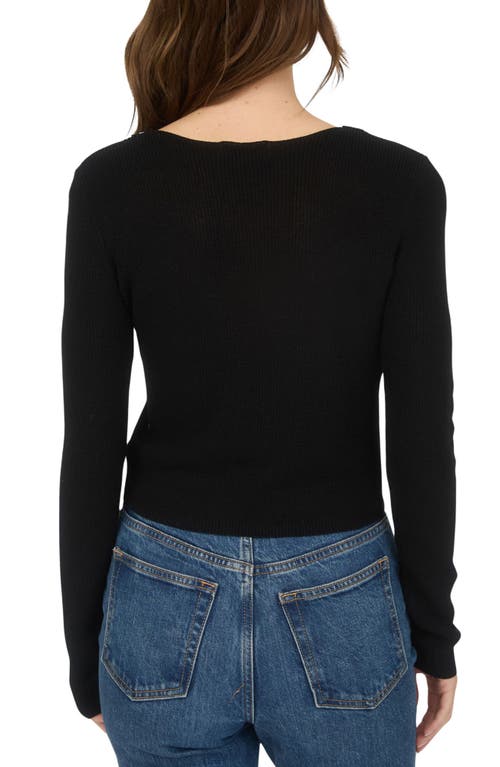 Blu Pepper Tie Bow Crop Cardigan In Black