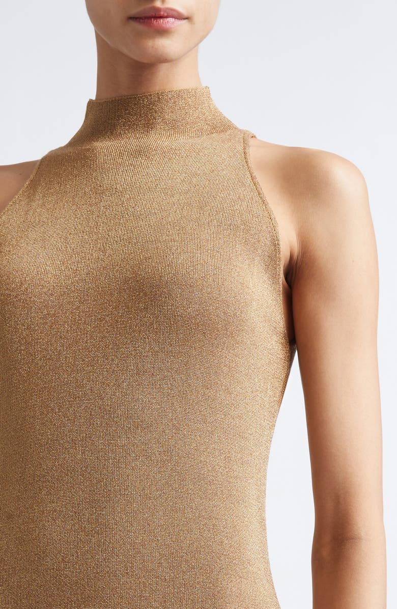 Altuzarra Mitzi Metallic Jersey Dress, Alternate, color, Gold