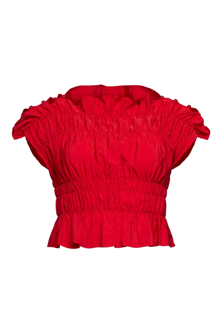 Evalina Crop Top, Alternate, color, GOJI BERRY