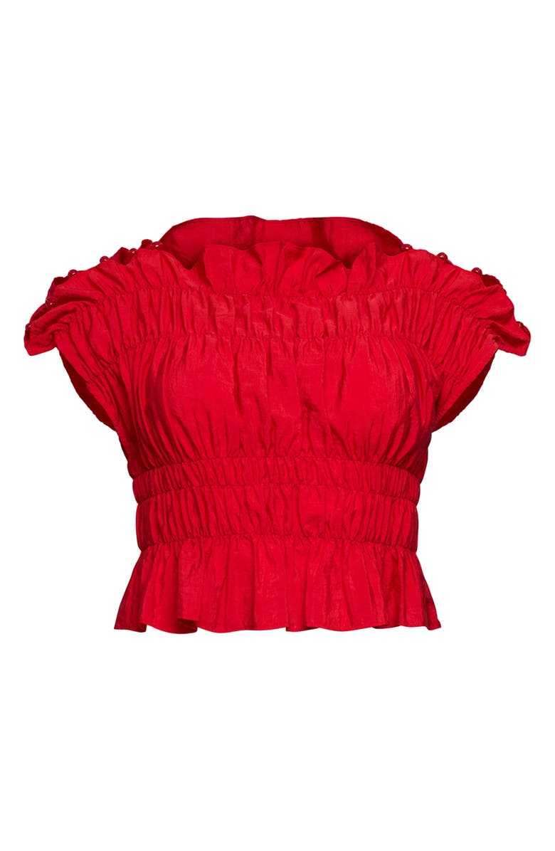 Cinq à Sept Evalina Crop Top, Alternate, color, Goji Berry