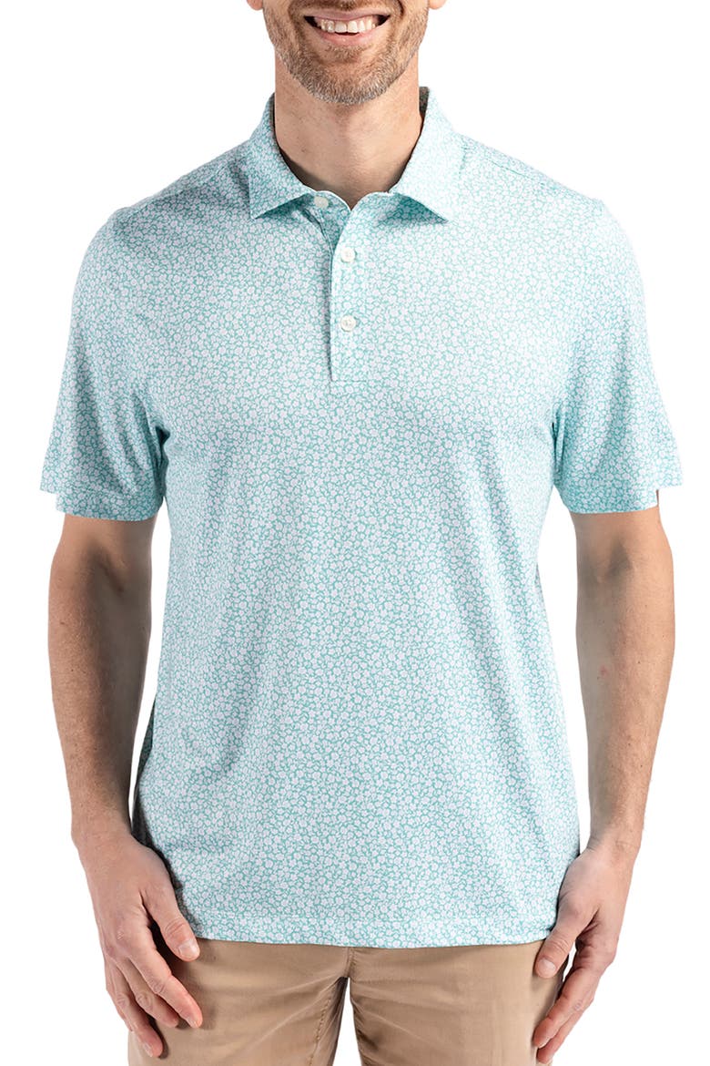 Pike Flora Print Polo, Main, color, FRESH MINT