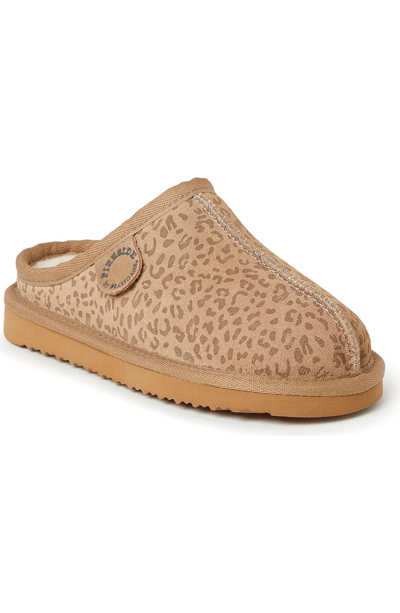 DEARFOAMS Kids' Fireside Dempsey Genuine Shearling Clog Slipper, Main, color, Leopard