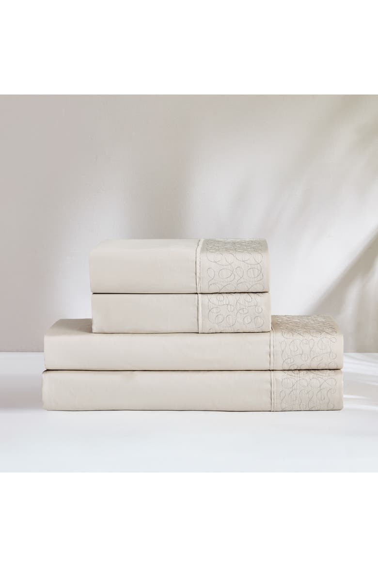 Path Cotton Sheet Set, Alternate, color, Cream