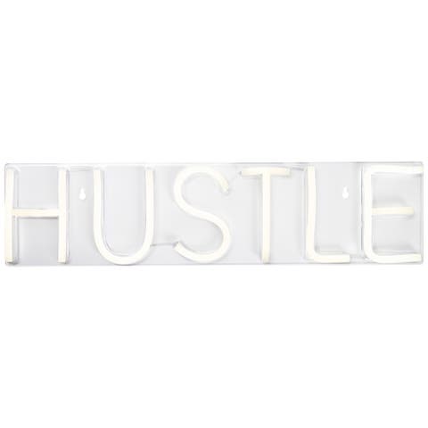 LED Hustle Neon Lighted Wall Sign - 20" - White