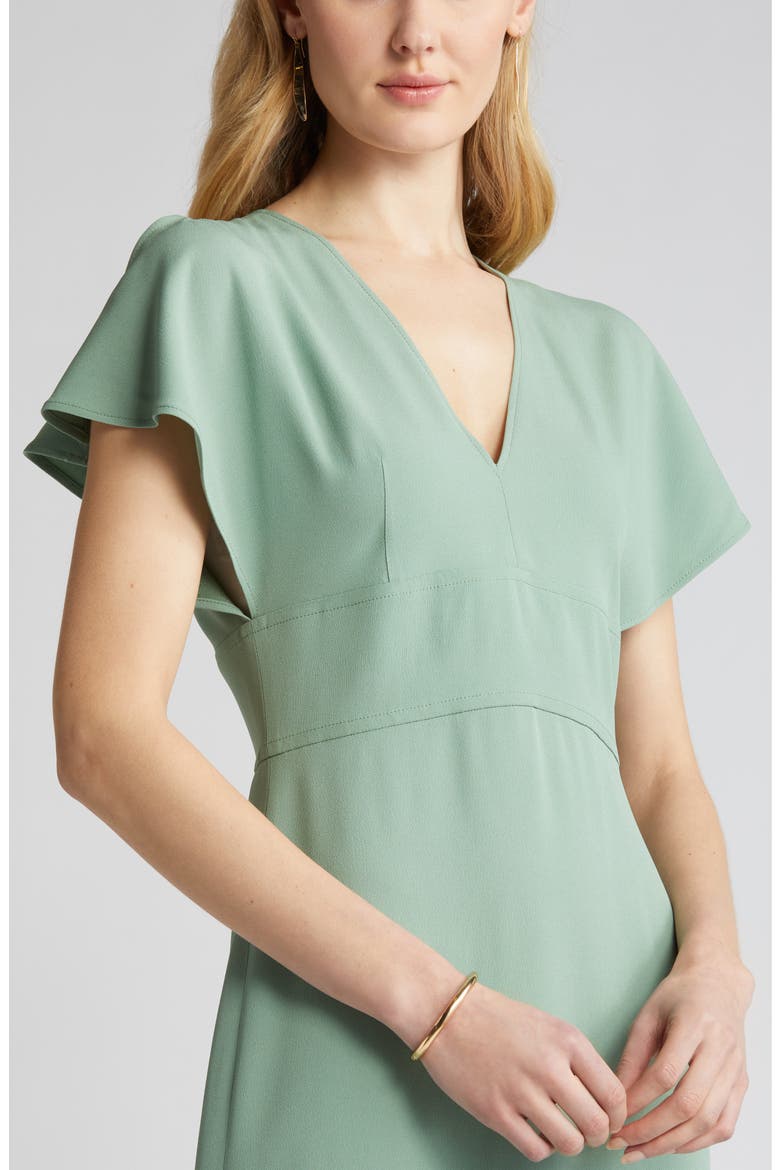 Dawinga Flutter Sleeve A-Line Dress, Alternate, color, COOL GREEN