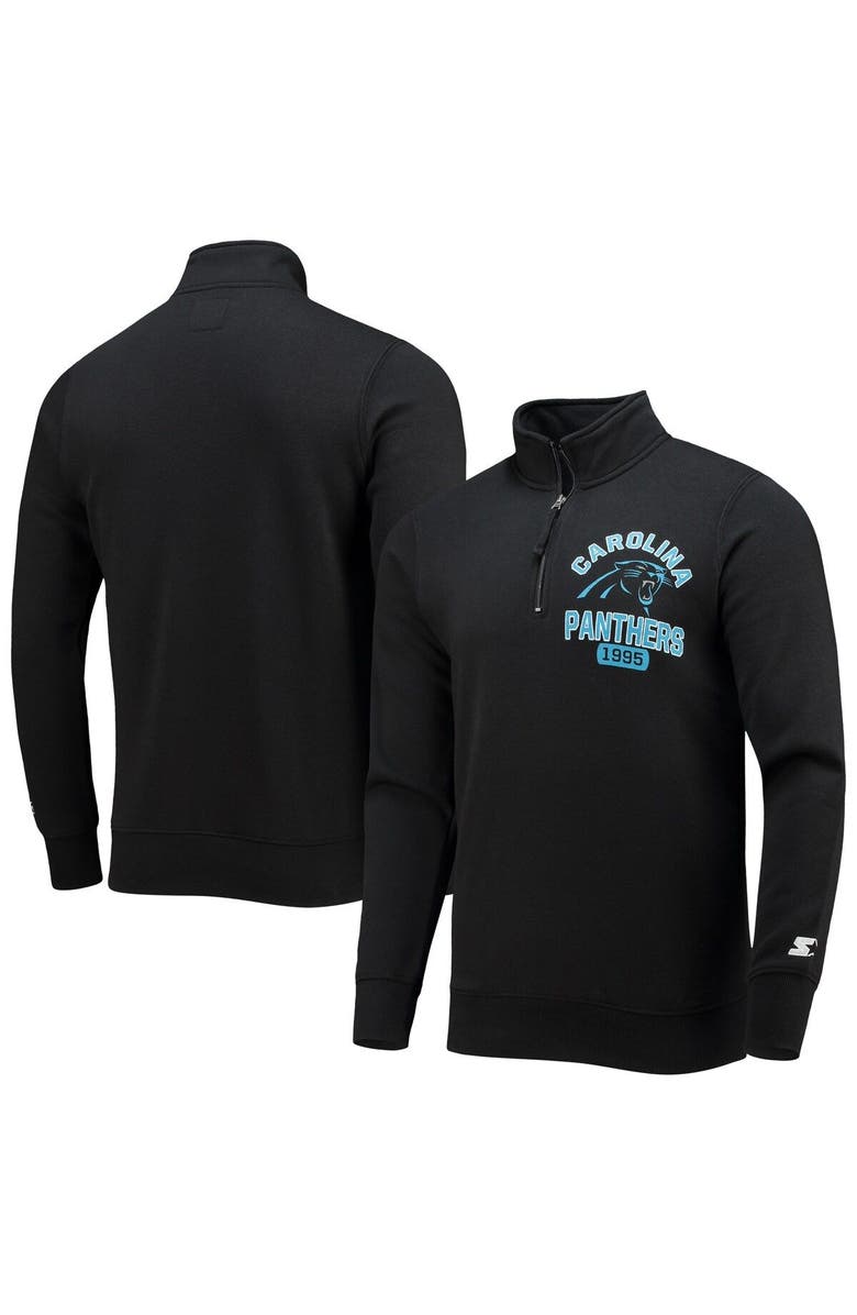 STARTER Men's Starter Black Carolina Panthers Heisman Quarter-Zip Jacket, Main, color, Black