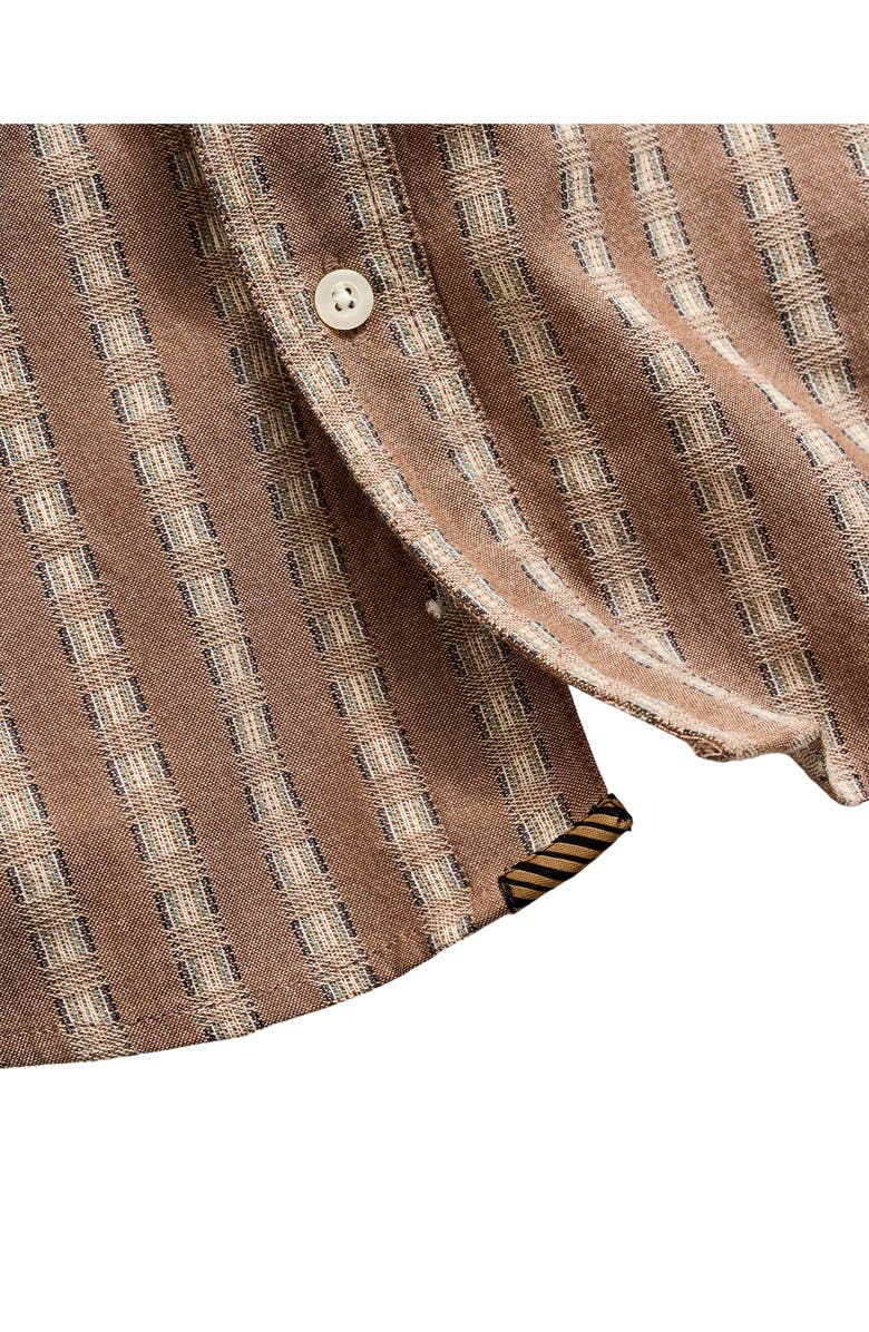 Billy Reid Dobby Stripe Button-Down Shirt, Alternate, color, British Khaki Multi